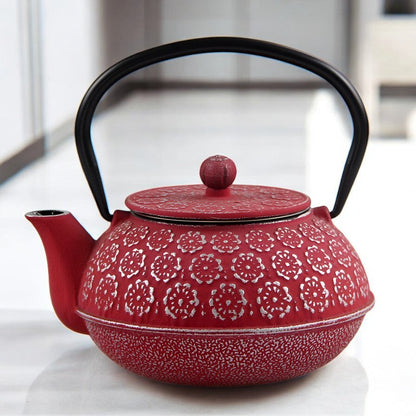 Théière en fonte rouge – Rouge passion vintage