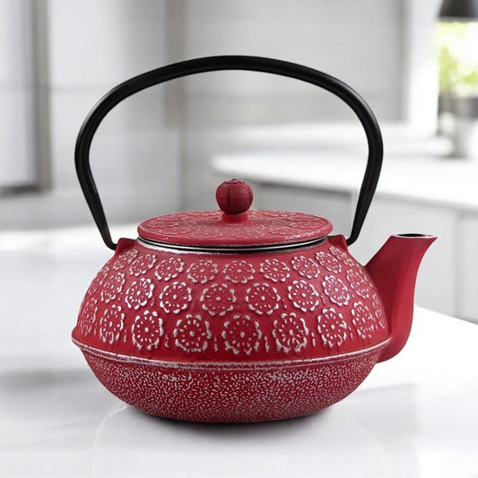 Théière en fonte rouge – Rouge passion vintage