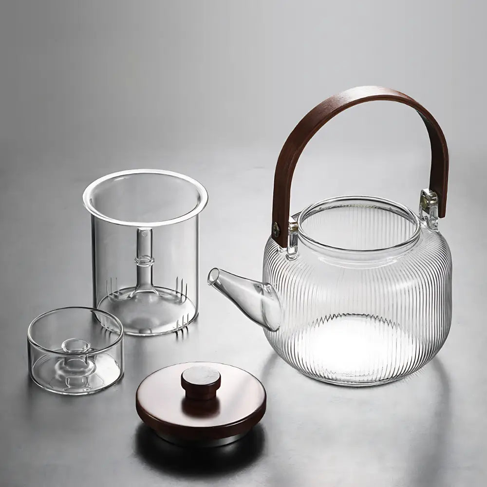 Théière borosilicate & bois naturel – L’équilibre parfait