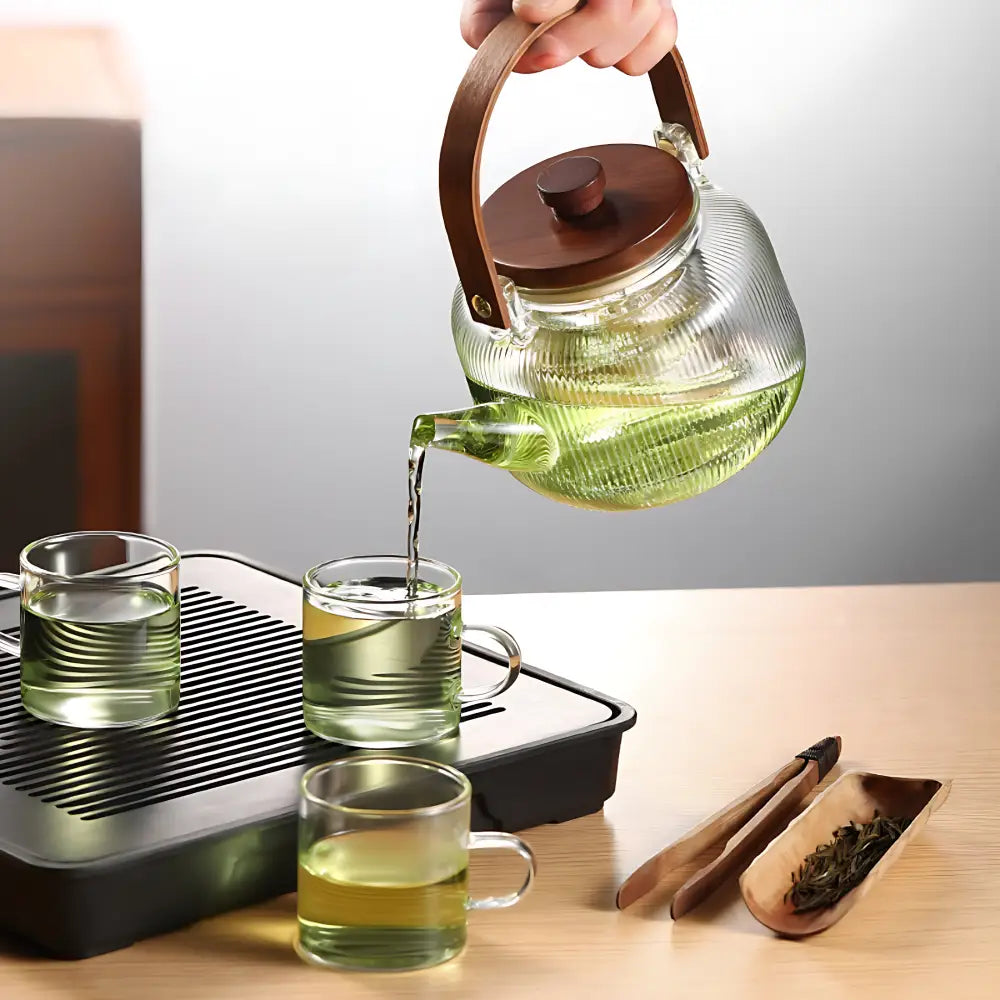 Théière borosilicate & bois naturel – L’équilibre parfait