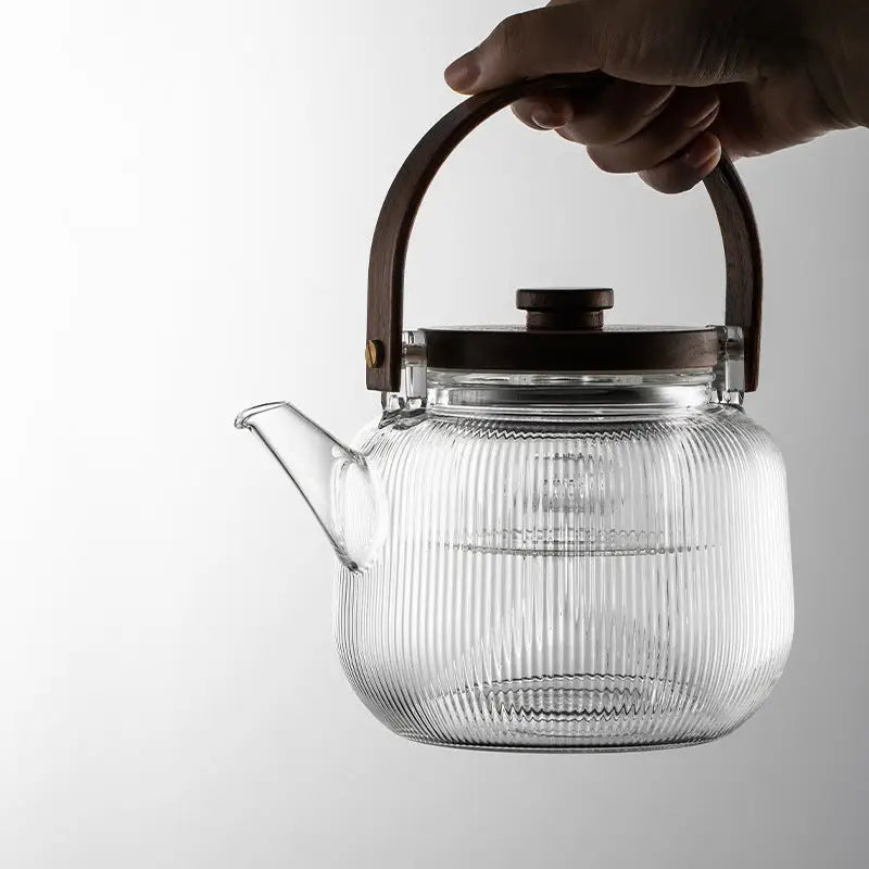 Théière borosilicate & bois naturel – L’équilibre parfait