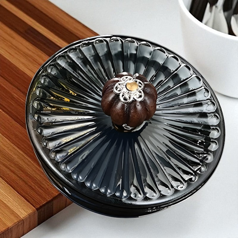 Théière en verre fleur de thé – Rétro chic sculptural