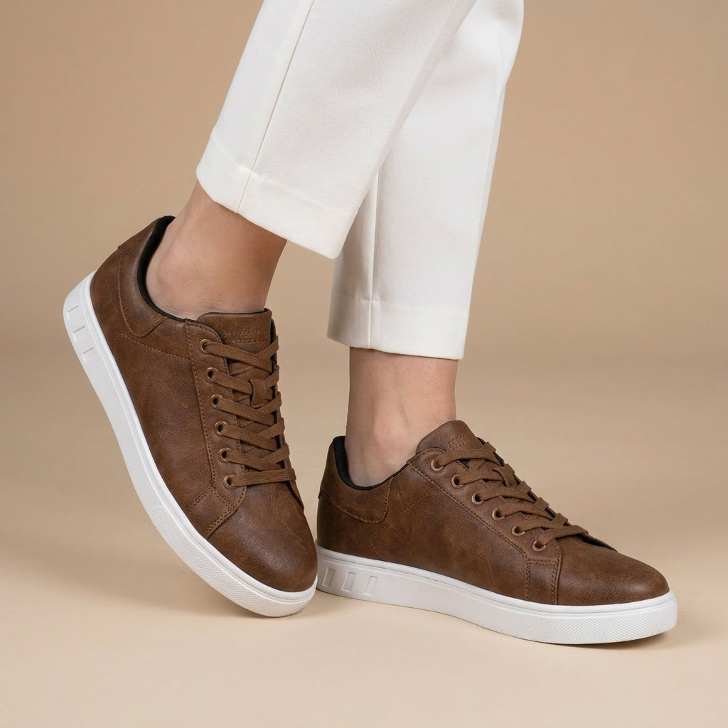 Theodore | Scarpe da ginnastica casual da uomo in pelle con suola ammortizzata