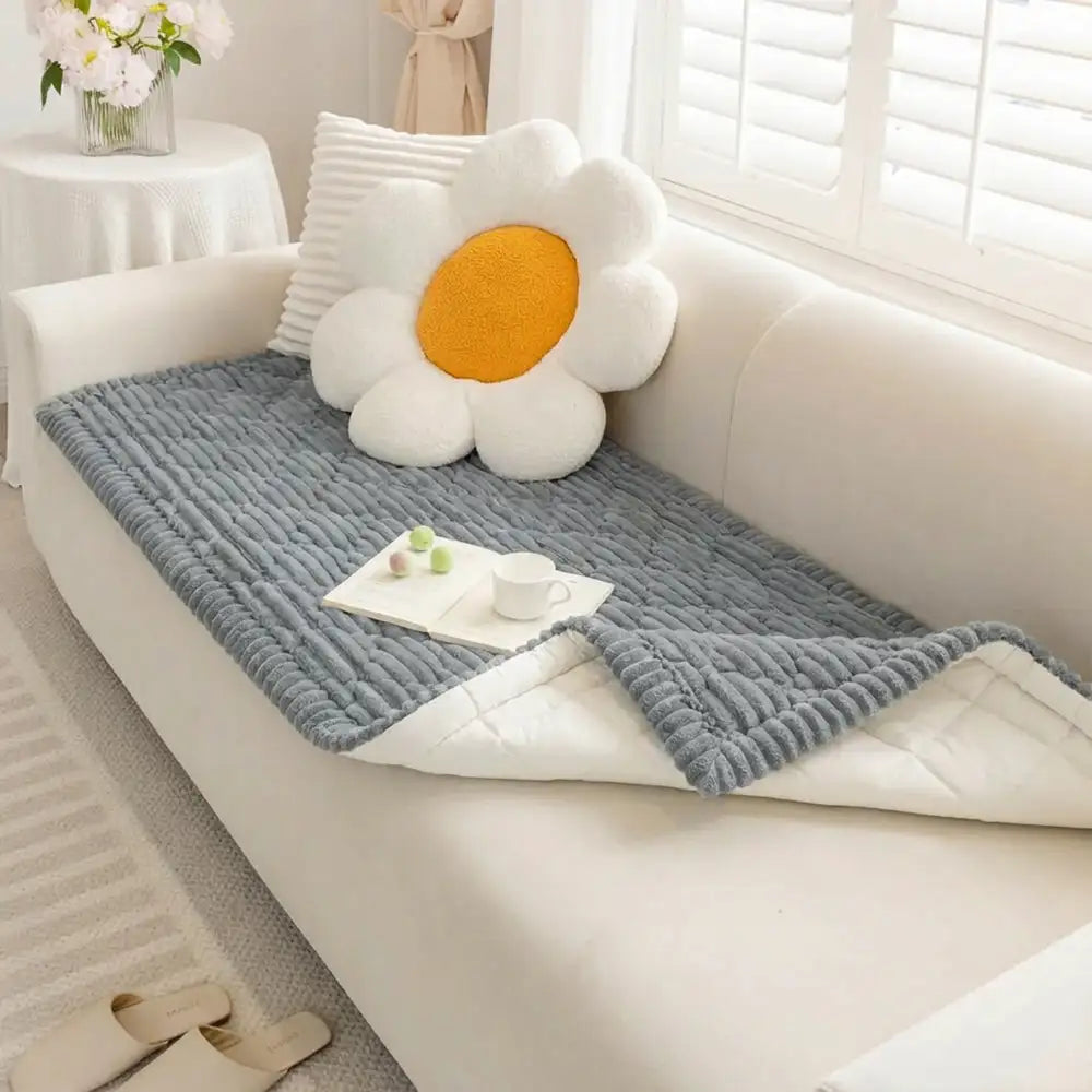 Housse de protection pour canapé en peluche lavable avec dos antidérapant pour animaux de compagnie