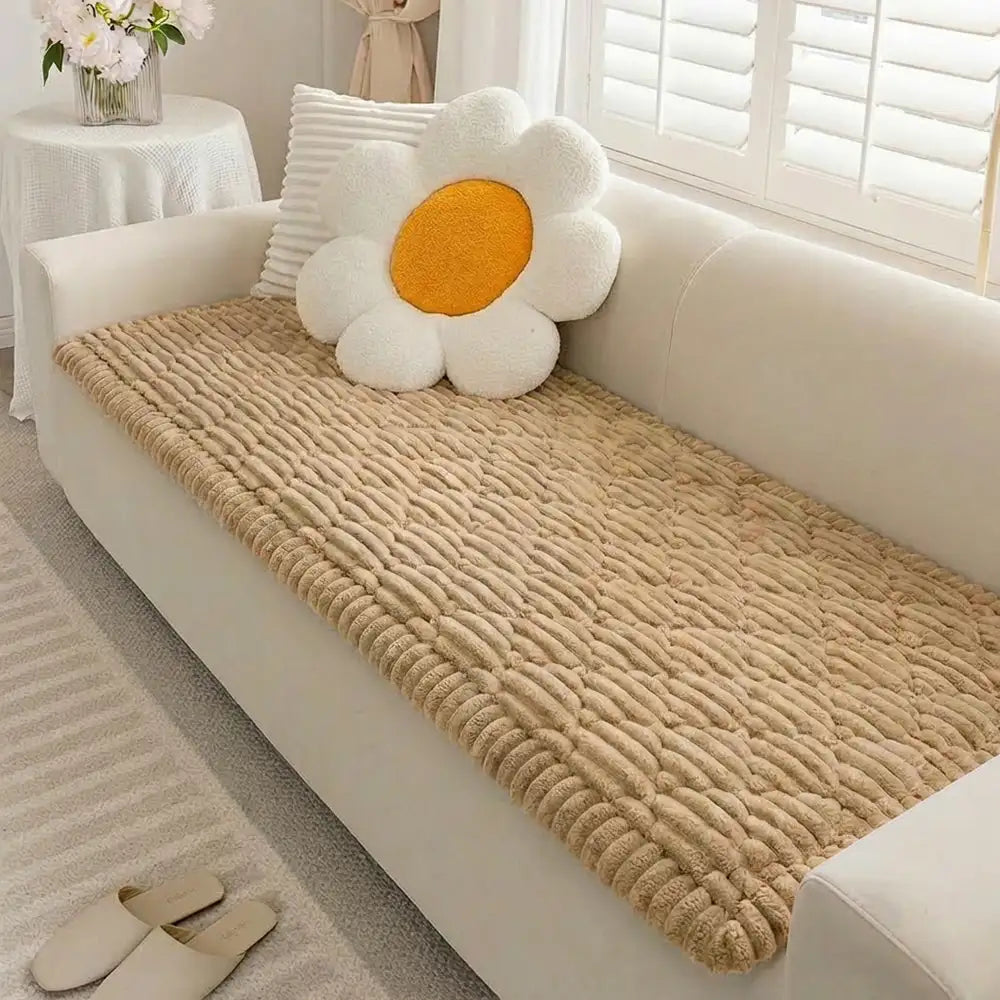 Housse de protection pour canapé en peluche lavable avec dos antidérapant pour animaux de compagnie