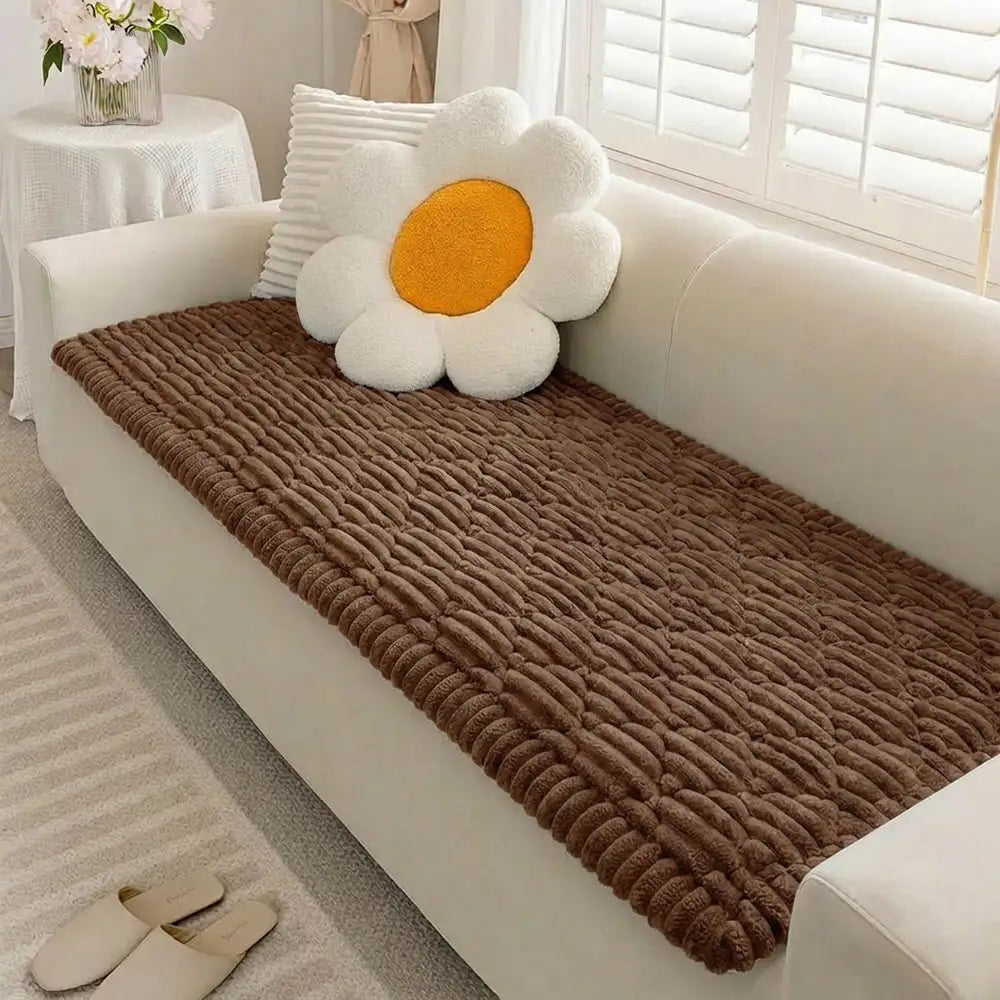 Housse de protection pour canapé en peluche lavable avec dos antidérapant pour animaux de compagnie