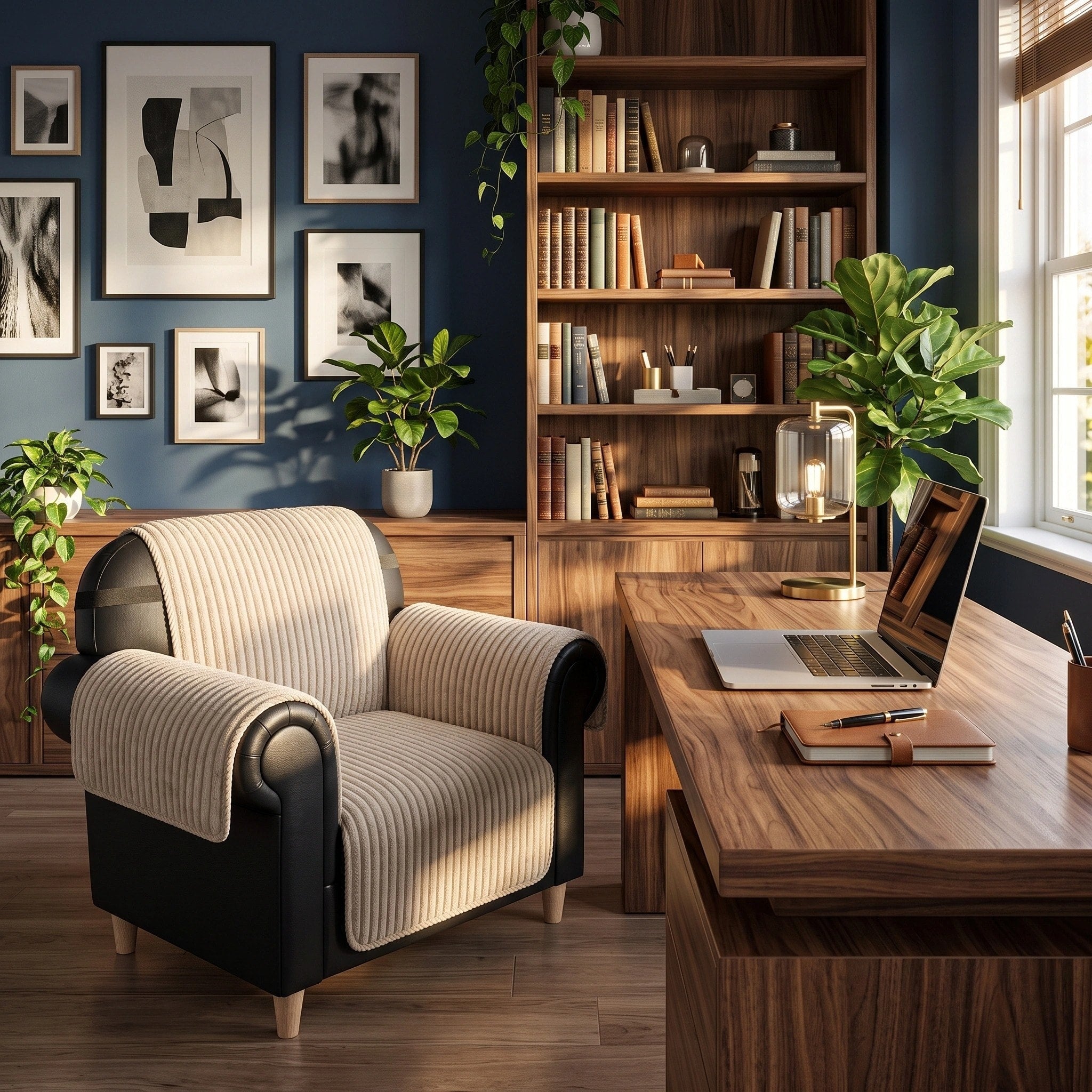 Housse de canapé en flanelle imperméable avec dos antidérapant pour fauteuils inclinables et canapés