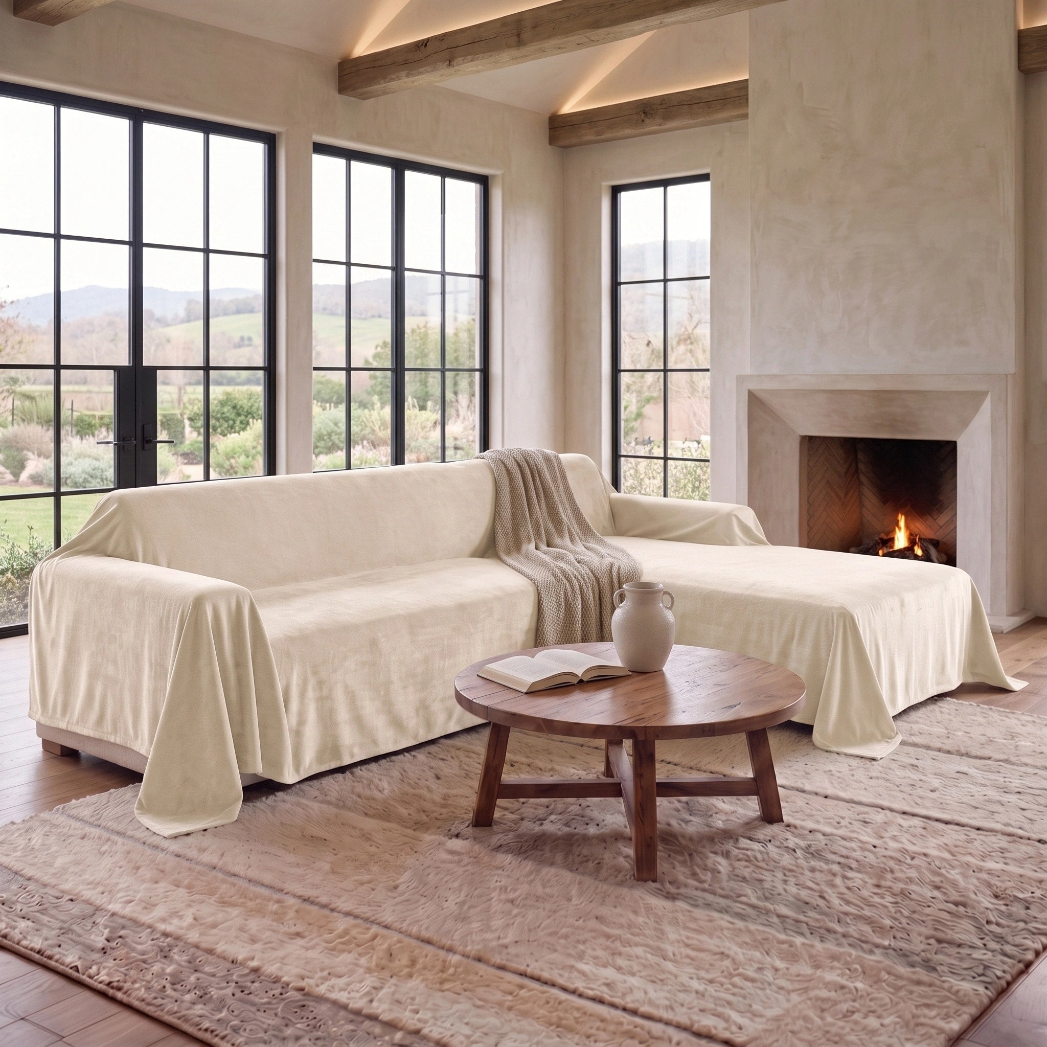 Waterproof Sofa Cover with Non-Slip Bottom for Pets and Sectional Sofas