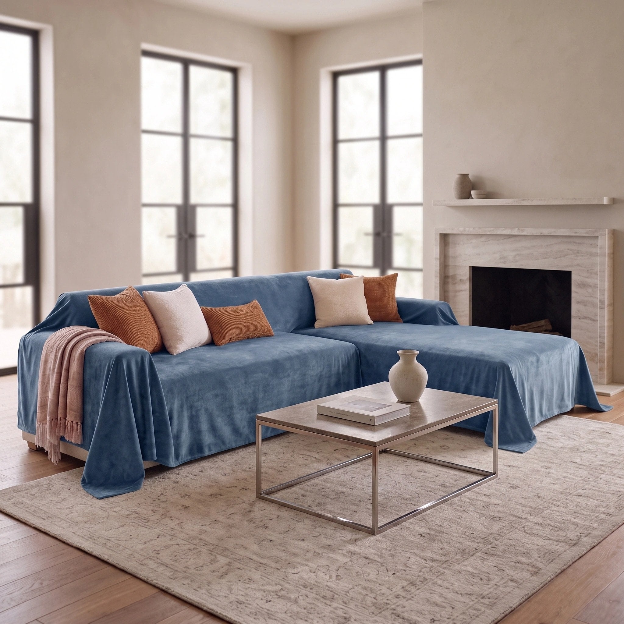 Waterproof Sofa Cover with Non-Slip Bottom for Pets and Sectional Sofas
