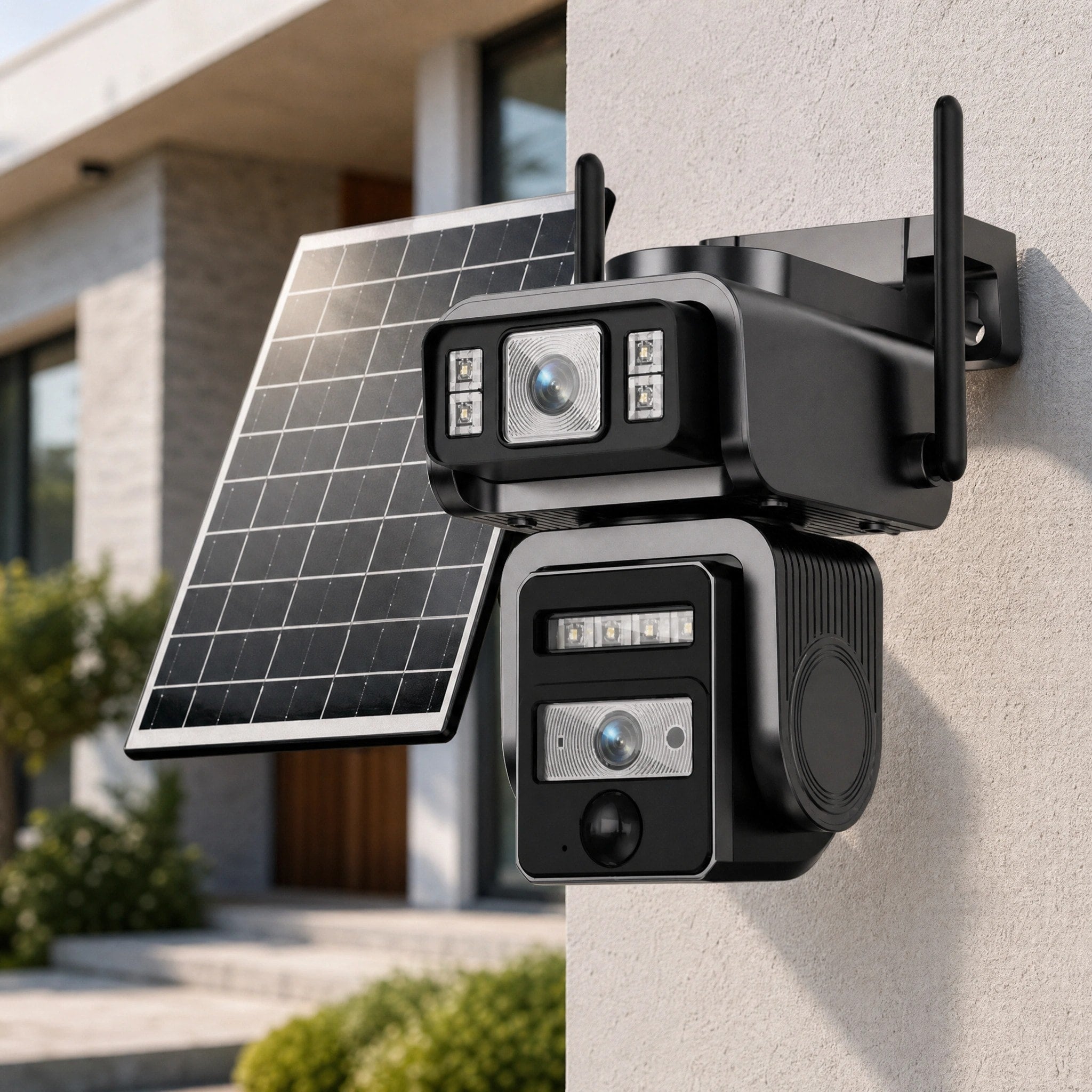 Wireless Outdoor Security Camera with Solar Panel and Auto Tracking