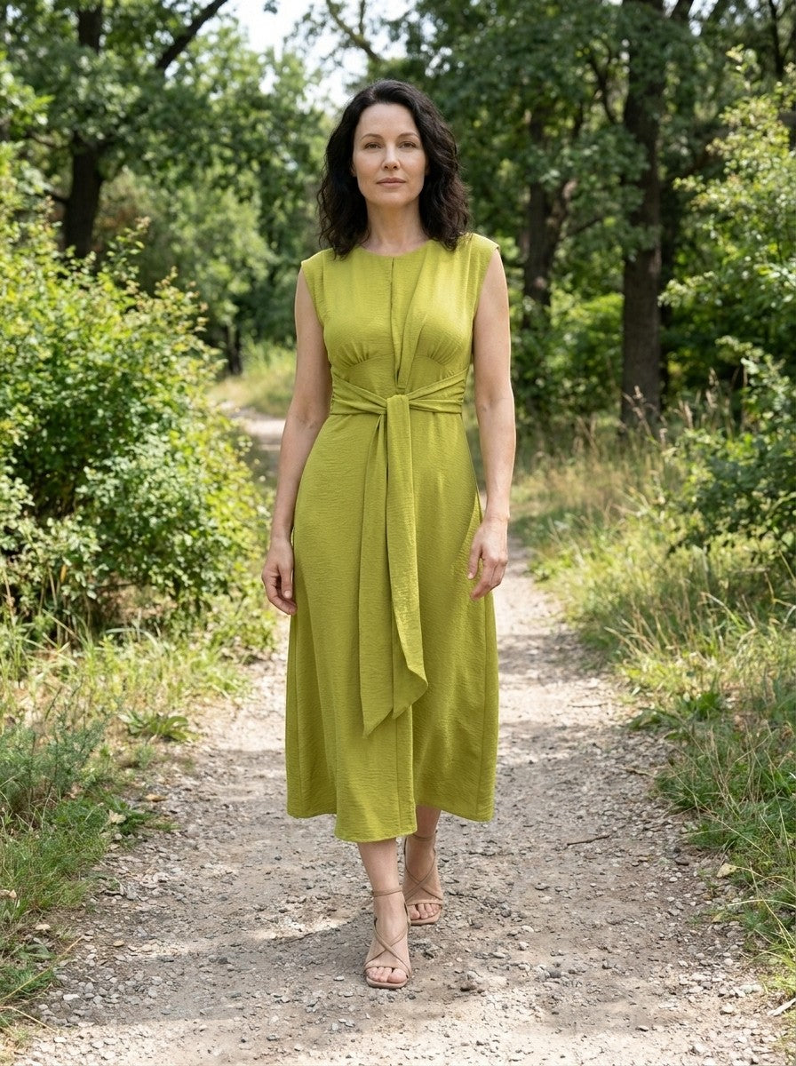 Womens A-Line Midi Dress | Elegant Sleeveless Design for All-Season Wear 1