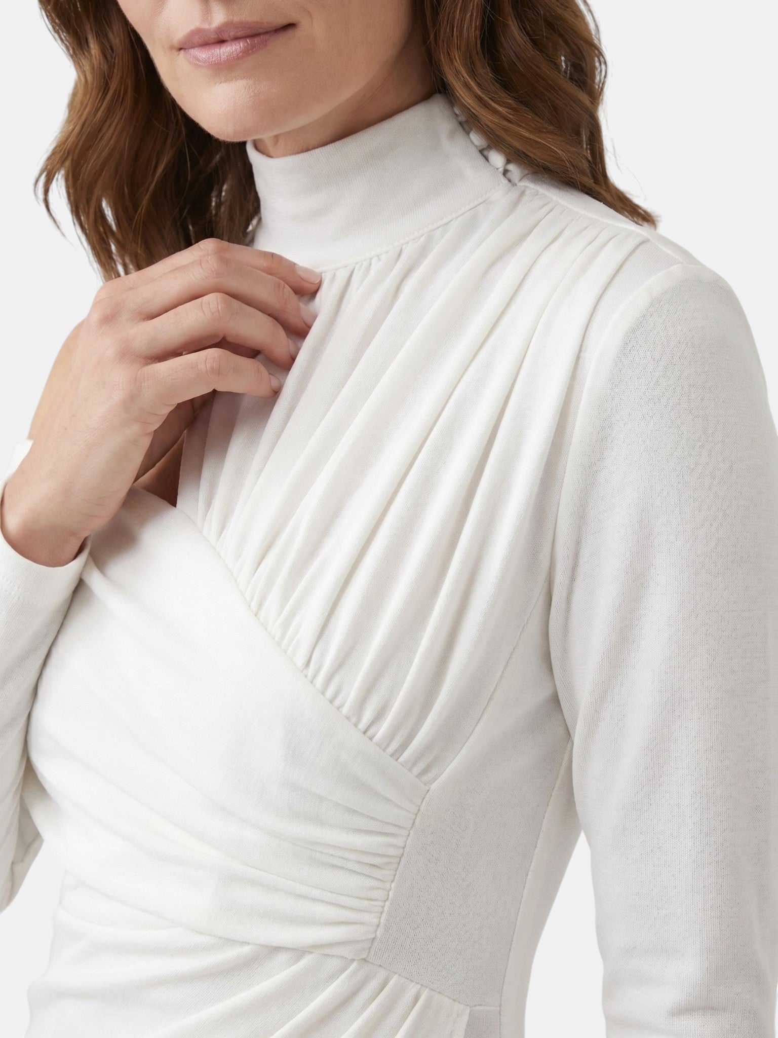 Abito midi asimmetrico da donna in tessuto | Design strutturato drappeggiato