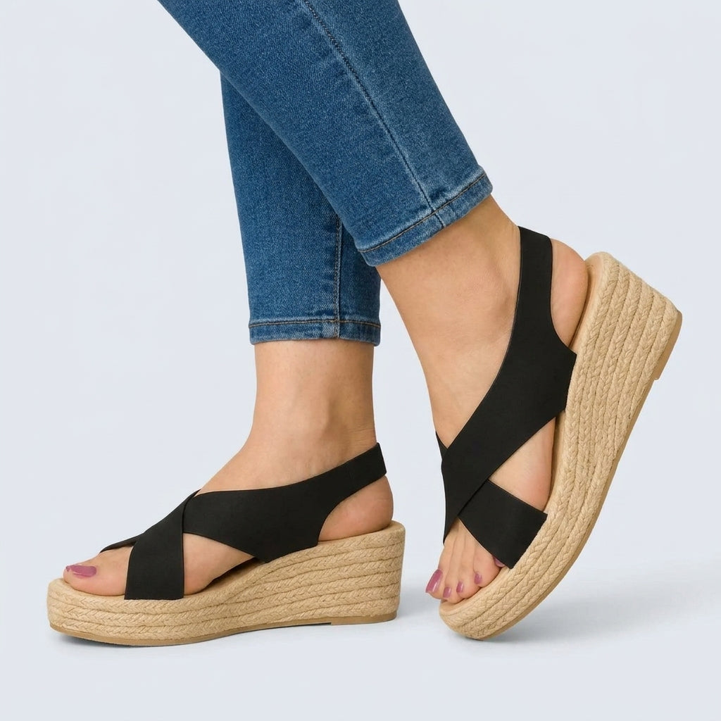 Womens Breathable Fabric Sandals | Elegant Espadrille Wedge Shoes | Stylish Summer Comfort 3
