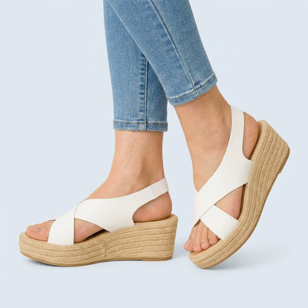 Womens Breathable Fabric Sandals | Elegant Espadrille Wedge Shoes | Stylish Summer Comfort 2