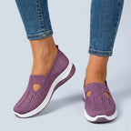Womens Breathable Fabric Slip-On Shoes | Comfortable Supportive Orthopedic Footwear 10