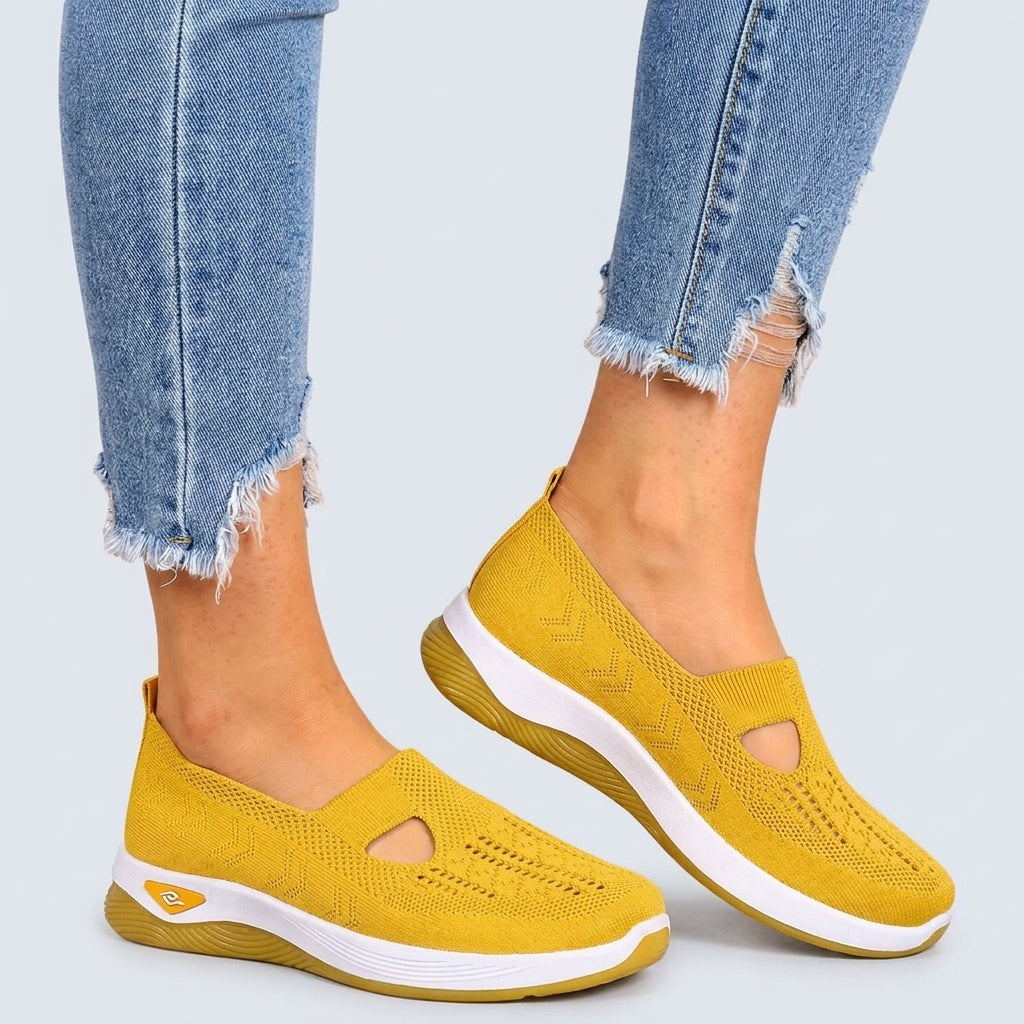 Womens Breathable Fabric Slip-On Shoes | Comfortable Supportive Orthopedic Footwear 11