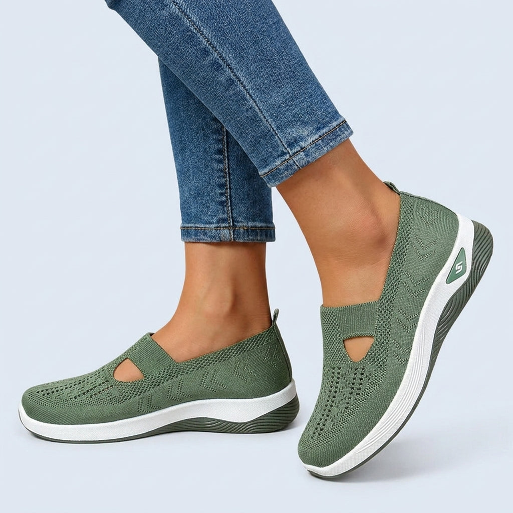 Womens Breathable Fabric Slip-On Shoes | Comfortable Supportive Orthopedic Footwear 9