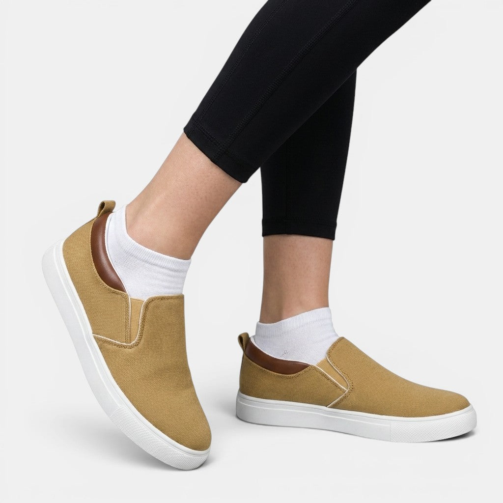 Womens Breathable Fabric Slip-On Sneakers | Comfortable Casual Everyday Shoes 3