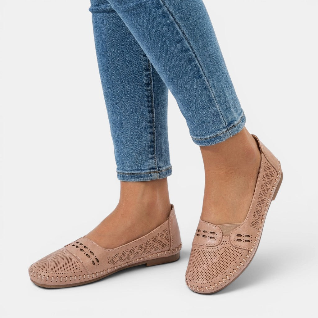 Womens Breathable Perforated Slip-On Loafers | Comfortable Casual Summer Shoes 5