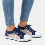 Womens Breathable Textile Casual Shoes | Stylish Polka Dot Pattern Footwear 2