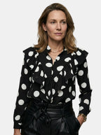 Women's Chic Leopard Print Long Sleeve Blouse | Stylish Polka Dot Design for All Seasons