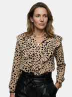 Women's Chic Leopard Print Long Sleeve Blouse | Stylish Polka Dot Design for All Seasons