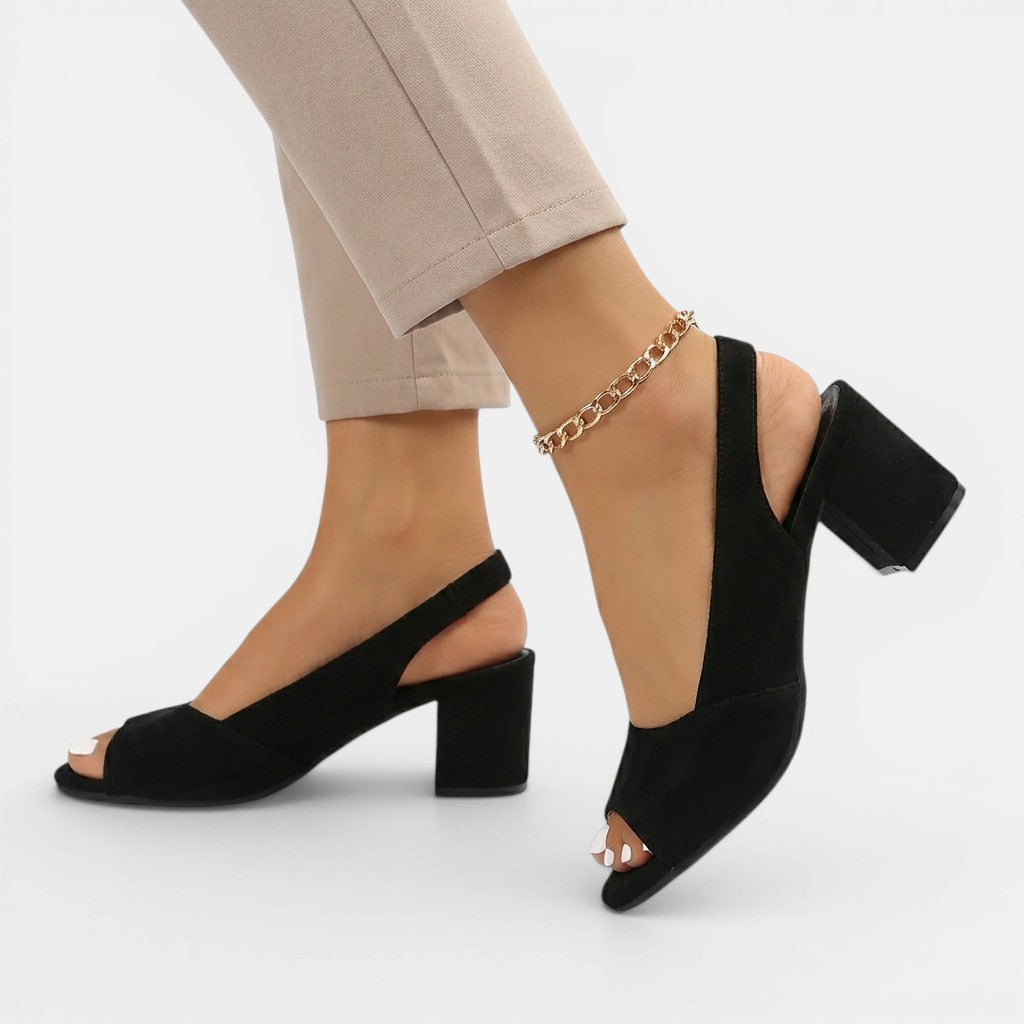 Women's Colourblock Slingback Heels | Stylish Adjustable Dress Sandals