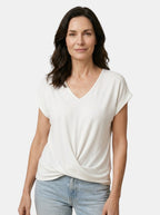 Womens Comfortable Cotton Blend Top | Stylish V-Neck Twist-Front Going Out Top 10