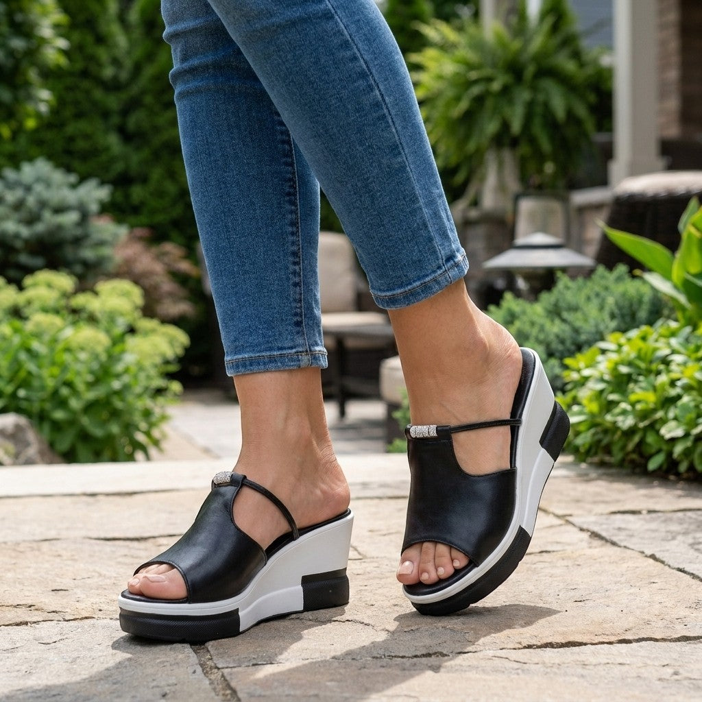 Womens Cushioned Wedge Sandals | Elegant Orthopedic Supportive Footwear 1