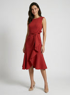 Women's Elegant Asymmetric Midi Dress | Chic Sleeveless Cocktail Evening Wear
