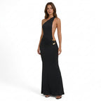 Vestido largo bodycon elegante para mujer | Vestido de verano chic con un solo hombro y espalda descubierta