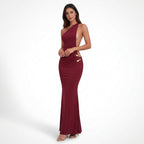 Vestido largo bodycon elegante para mujer | Vestido de verano chic con un solo hombro y espalda descubierta