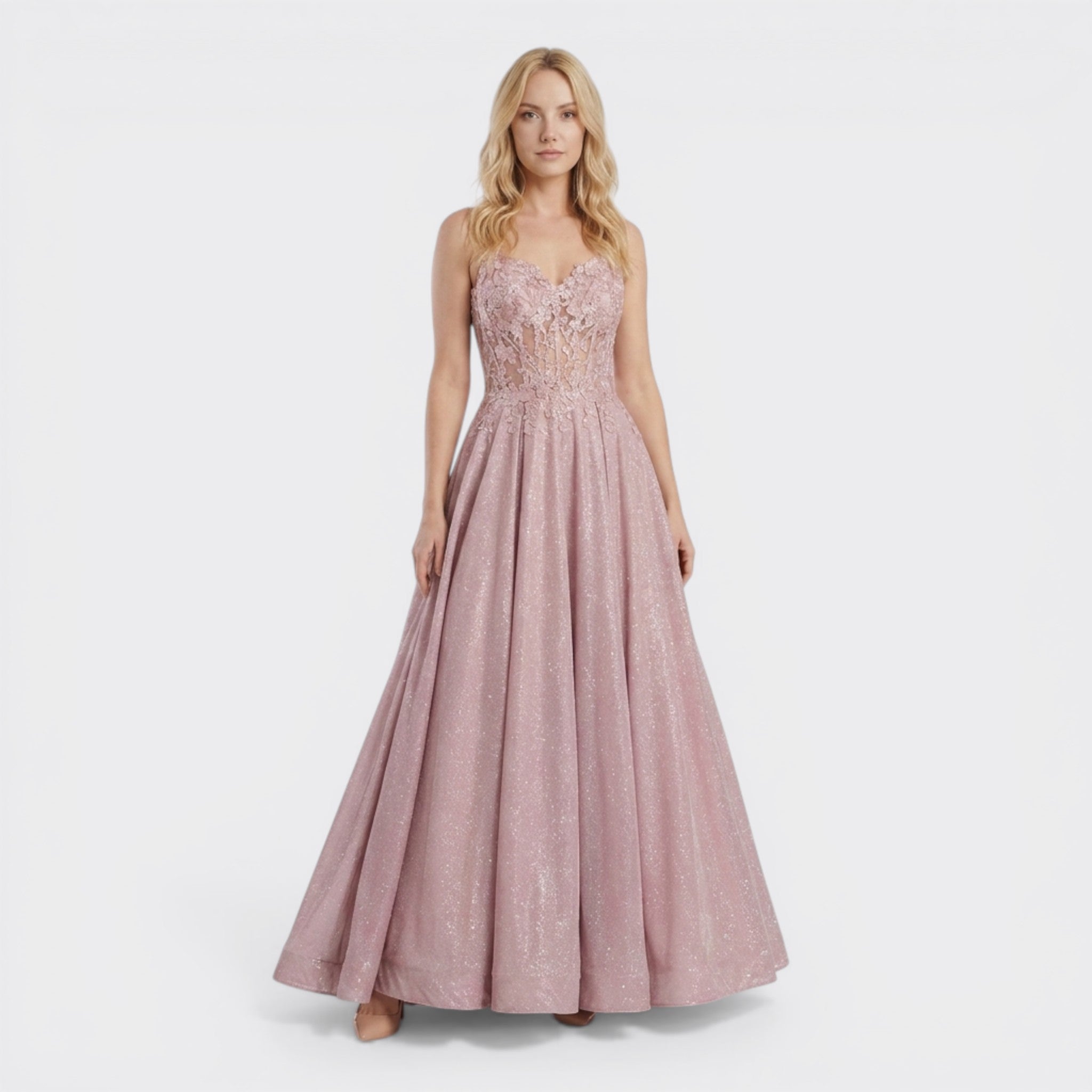 Robe longue élégante ornée pour femme | Robe de soirée formelle gracieuse