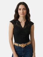 Womens Elegant Embroidered V-Neck Top | Relaxed Fit Smart-Casual Blouse for Spring Summer 3