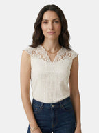 Womens Elegant Embroidered V-Neck Top | Relaxed Fit Smart-Casual Blouse for Spring Summer 5