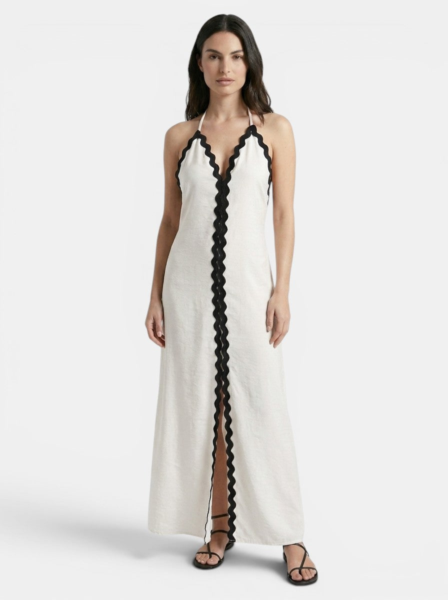 Robe longue fluide élégante pour femme | Robe de soirée d'été flatteuse pour la silhouette