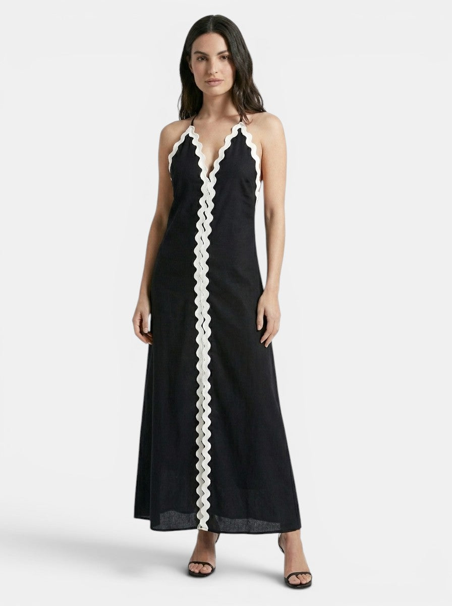Robe longue fluide élégante pour femme | Robe de soirée d'été flatteuse pour la silhouette