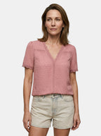 Women's Elegant Lace Blouse | White Long Sleeve V-Neck Top for All Occasions