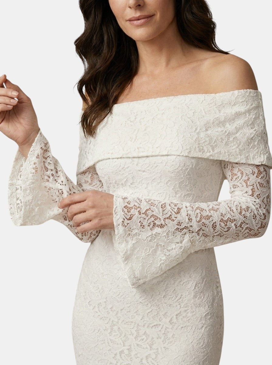 Womens Elegant Lace Maxi Dress | Off-Shoulder Mermaid Formal Gown 4