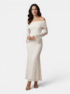 Womens Elegant Lace Maxi Dress | Off-Shoulder Mermaid Formal Gown 3