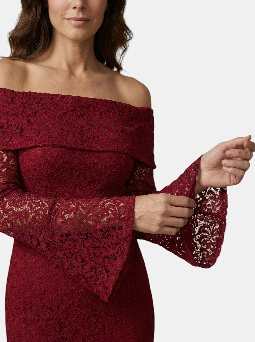 Womens Elegant Lace Maxi Dress | Off-Shoulder Mermaid Formal Gown 7