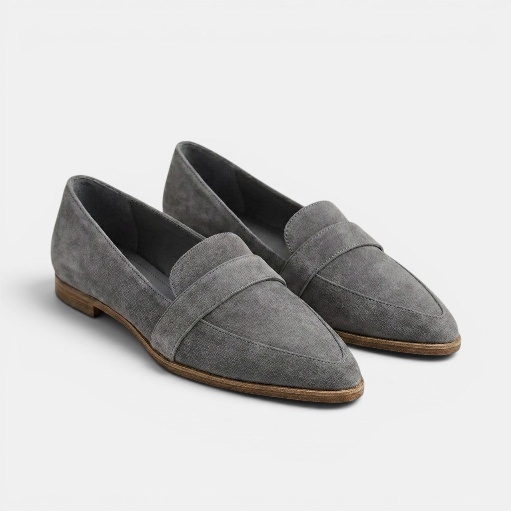 Womens Elegant Leather Loafers | Stylish Pointed Toe Slip-On Summer Shoes 7