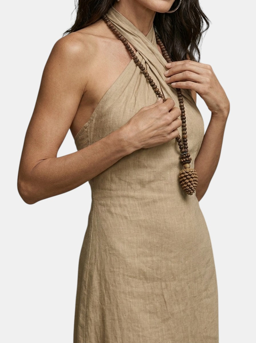 Womens Elegant Maxi Dress | Sophisticated Halter Cross-Over Summer Dress 10
