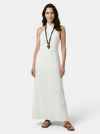 Womens Elegant Maxi Dress | Sophisticated Halter Cross-Over Summer Dress 3