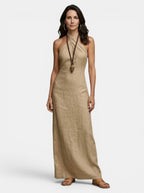 Womens Elegant Maxi Dress | Sophisticated Halter Cross-Over Summer Dress 9