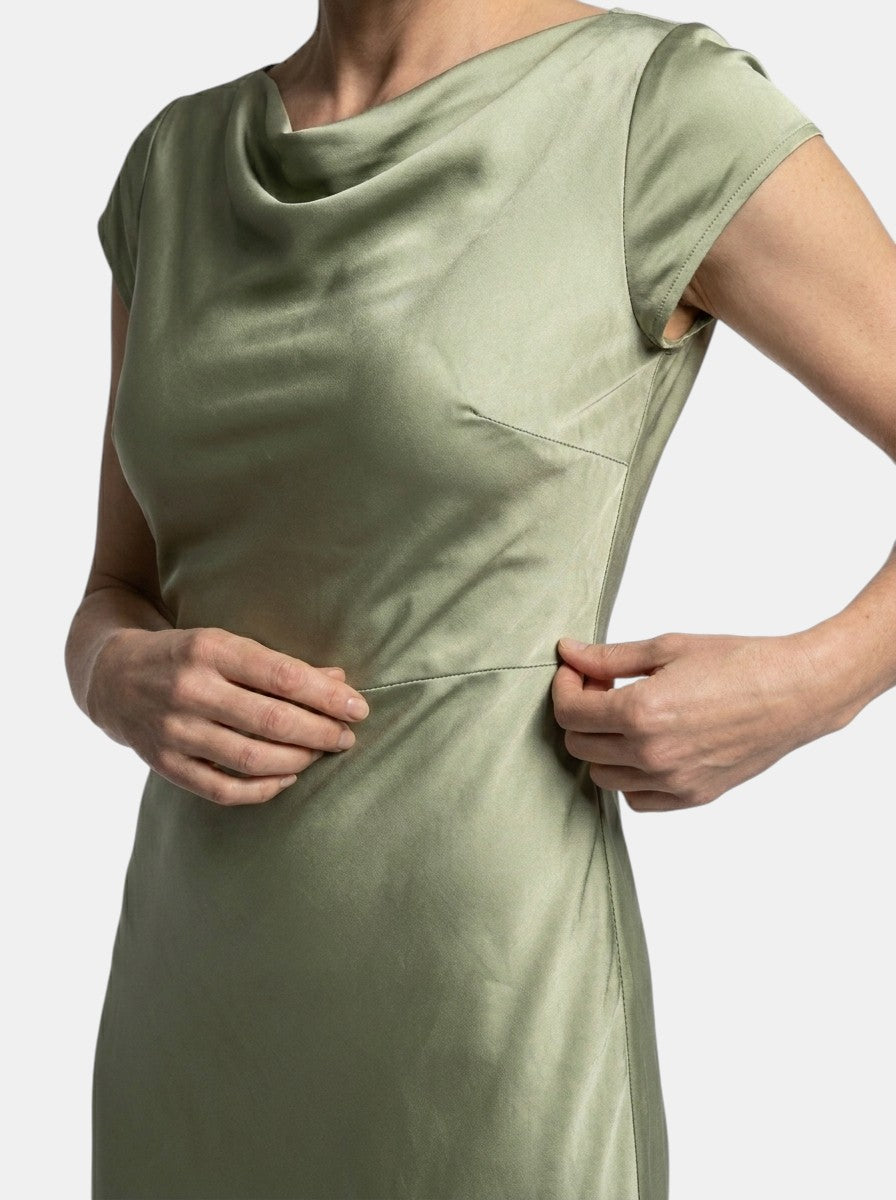 Womens Elegant Midi Dress | Classic Boat Neck with Side Slit | Versatile All-Season Formal Dresses 10