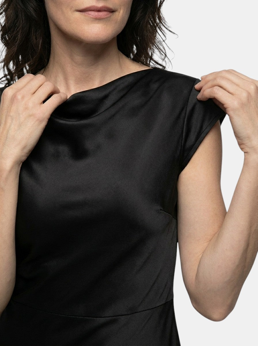 Womens Elegant Midi Dress | Classic Boat Neck with Side Slit | Versatile All-Season Formal Dresses 4