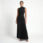 Vestido largo plisado elegante para mujer | Vestido formal asimétrico de un solo hombro