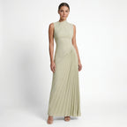 Vestido largo plisado elegante para mujer | Vestido formal asimétrico de un solo hombro