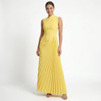Vestido largo plisado elegante para mujer | Vestido formal asimétrico de un solo hombro